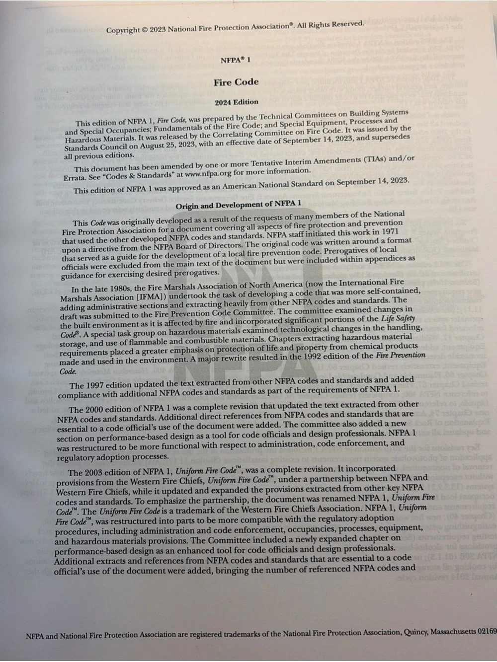 NFPA 1, Fire Code, 2024 Edition (Paperback)